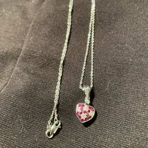Diamond and Ruby heart necklace